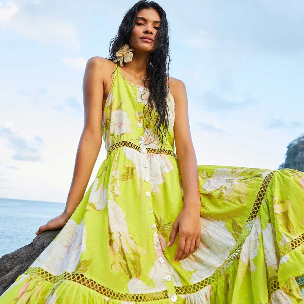 FARM RIO Neon Garden Dress in size Medium
